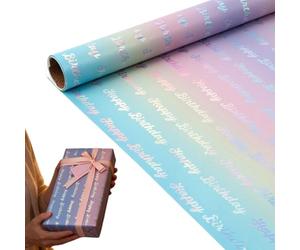 Rouleau Papier Cadeau - Motif Étoiles | Papier D’emballage Anniversaire, Design Arc-en-Ciеl Fantaisie | Pour Enƒants, Ados, Adultes, Fêtes, Réunions, Événements Scolaires, Projet Artistique