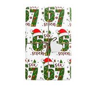 Rouleau papier cadeau Noël chiffres Six & Sept, motif festif pour emballage cadeaux