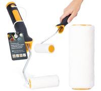 Rouleau Peinture 10 cm Manche Support Ergonomique Kit Murs Plafonds Meubles Façade Travaux Rénovation Pratique Facile Surfaces Verticales Horizontales