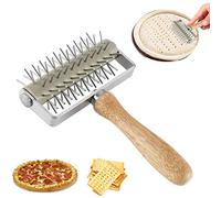 Rouleau Pique-pâte - Pâte À Pizza Docker En Acier Inoxydable Pour Pâte À Pizza Qui Fait Gagner Du Temps - Perforateur À Rouleaux En Acier Inoxydable Avec Poignée En Bois - Docker Pour Pâte À Pizza