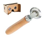 Rouleau pour écrans - Roues de porte à écran avec poignée en bois - Accessoires pour montage, réparation et nettoyage de papier enduit et carton ondulé pour maison et jardin