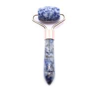 Rouleau pour le visage en pierres précieuses - Outil de soin de la peau en cristal naturel avec double têtes de rouleau et pochette en coton - (quartz rose, jade, améthyste, obsidienne noire et plus