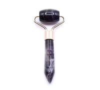 Rouleau pour le visage en pierres précieuses - Outil de soin de la peau en cristal naturel avec double têtes de rouleau et pochette en coton - (quartz rose, jade, améthyste, obsidienne noire et plus