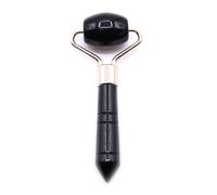 Rouleau pour le visage en pierres précieuses - Outil de soin de la peau en cristal naturel avec double têtes de rouleau et pochette en coton - (quartz rose, jade, améthyste, obsidienne noire et plus