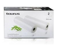 Taurus - Pack sacs pour machine sous vide, 2 rouleaux de 22 cm x 6 mètres, pour la conservation des aliments, s'adapte sur mesure