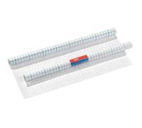 Rouleau protège-livre en plastique autoadhésif - HERLITZ - 400 mm x 1m - Transparent - Avec lignes de grille