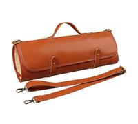 Rouleau robuste pour 10 couteaux - Sac à papier de qualité supérieure - Poches intérieures et arrière zippées - Rangement de voyage pour la fabrication de cartes, marron, Taille unique