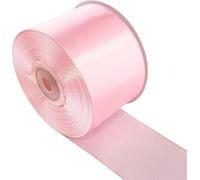 Rouleau Ruban En Satin 50 Mm X 25 M - Couleur Rose Poudré - Bande D'emballage Cadeaux Pour Décoration Cérémonie Mariage Anniversaire Fête Party - En Polyester