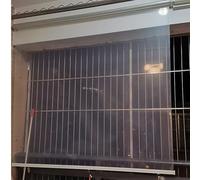 Rouleau sans fil imperméable en PVC transparent avec poignée - Pare-soleil d'extérieur coupe-vent pour porte de balcon, terrasse et séparateur de réfrigérateur (100 x 120 cm)