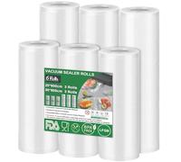 Rouleau Sous Vide Alimentaire de 6 - Sac Sous Vide 20x600cm+30x600cm Convient Appareils de Mise Sous Vide, 190µm Sachet Sous Vide Alimentaire pour Conservation et la Cuisson des Aliments