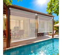 Rouleau Store en PVC Transparent, Rideaux de Pluie de Séparation，Rideau D'Extérieur pour Pergola, Jardin, Fenêtre Et Porte, Volets de Protection Contre La Pluie, Vent Et Insectes(W90xH120cm)