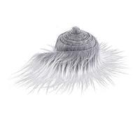Rouleau Tissu en Fausse Fourrure en Peluche Prédécoupée 5,1 x 152,4 cm Fourrure Grise Moelleuse Artisanale pour Gnome Barbe Père Noël Cheveux Nain Cosplay Costume Bricolage Artisanat Décoration