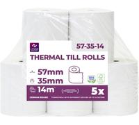 Rouleau Tpe 57mmx14mx12mm-Rouleaux Pour Terminal Carte Bancaire-Bobine Papier Thermique 57x35x12-Sans Bpa (5 Bobines)