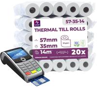 Rouleau Tpe 57mmx14mx12mm-Rouleaux Pour Terminal Carte Bancaire-Bobine Papier Thermique 57x35x12-Sans Bpa (20 Bobines).[A3]
