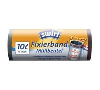 Rouleaux 15 Sacs poubelle 10 Litres avec bande de fixation élastqiue Noir