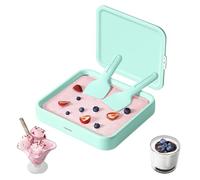 Rouleaux à glace SUS316 de qualité alimentaire avec couvercle et 2 spatules - Machine à crème glacée DIY idéale pour la famille, rouleaux de glace gelato yaourt, sorbet, Easy Clean, vert