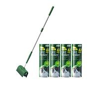 Rouleaux anti-peluches extra adhésifs avec long manche rétractable, pour le linge, les vêtements, les tapis, les meubles, 16 cm de large avec 240 feuilles de brosse géante anti-peluches pour canapé