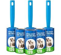 Rouleaux Anti-Peluches pour Poils d'animaux avec 3 poignées remplaçables, 6 Rouleaux de 10 x 120 cm, Rouleau de Papier ciré jetable, Bandes d'épilation pour Bras, Jambes, aisselles, Bikini à Domicile