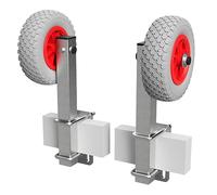 Rouleaux avec Support Aide à la Mise à l'eau remorque pour Bateau pneus en PU RKSID-200-PU, Ø 200 mm, Gris/Rouge