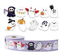 Rouleaux D'autocollants Fantômes D'Halloween - 500pc Roll Fantôme | Happy Halloween Pumpkin Decal | Ghost Adhesive Label Autocollants Pour Adultes Girls Téléphone Party Favors Laptop Water Bottle