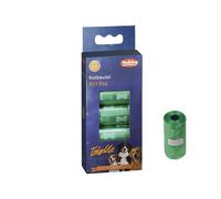 Rouleaux de 15 sacs à crottes avec imprimé os pour chien Nobby Pet TidyUp Vert TU