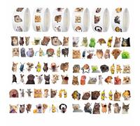 Rouleaux de 500 Autocollants Emoji Chat, Vinyle Étanche Mignon, Ensemble Amusant Pour Ordinateurs Portables, Valises, Coques de Téléphone, Bouteilles d'Eau (6 Rouleaux, 500 Autocollants Par Rouleau)