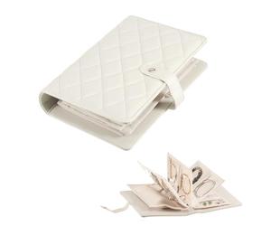 Rouleaux de bijoux pour voyage, étui de rangement de bijoux pour pochettes à bijoux, classeur à anneaux avec fermeture éclair transparente en velours pour bagues, colliers, boucles d'oreilles, cadeaux