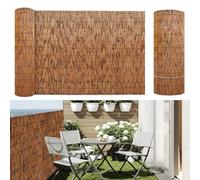 Rouleaux de clôture en bambou naturel - 0,6 m, 0,9 m, 1,2 m, 1,5 m, 1,8 m de haut pour jardin, jardin, balcon et terrasse - 91 x 400 cm de haut