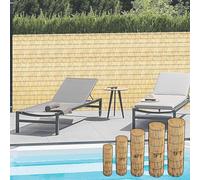 Rouleaux de clôture en bambou naturel de 1,2 m x 5 m pour balcon, cour, terrasse (2,4 x 7,5 x 3 m)
