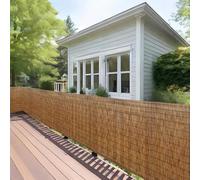 Rouleaux de clôture en bambou naturel pour terrasse et jardin, rideau brise-vue en bambou marron, 1,5 m de haut x 3,7 m de long, durable et respectueux de l'environnement, idéal pour l'intimité et la