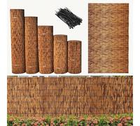 Rouleaux de clôture en bambou pour extérieur, clôture décorative résistante aux intempéries, idéal pour porche, piscine, toit et mur, 1,4 x 29,9 m (0,6 à 1,8 m de haut)