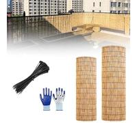 Rouleaux de clôture en bambou pour terrasse, protection contre les regards indiscrets et pare-soleil - Bâche décorative résistante aux intempéries - Lattes coupables pour jardin, balcon, jardin