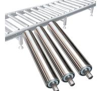 Rouleaux De Convoyeur Industriels, Rouleaux À Gravité En 3 Pièces En Tube D'acier Inoxydable,De Diamètres 25, 32, 38, 50 Et 60 Mm,Adaptés Aux Supports À Rouleaux(Dia 32mm/1.3in,L 900mm/35.4in)