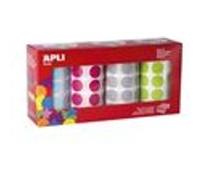 APLI Kids – Boîte gommettes rondes 17685 – 7 080 pièces Ø 20 mm, 4 couleurs