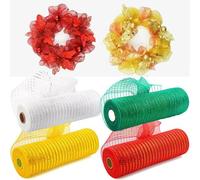 Rouleaux De Maille Pour Décoration Artisanale, 4 Couleurs Disponibles, Couronnes, Swag, Noeuds, Fleurs, Papier D'emballage, Accessoires De Décoration