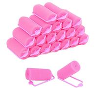 Rouleaux de mousse éponge cheveux 36 pièces bigoudis éponge douce outils pour femmes et enfants bricolage coiffure (20 mm, rose)