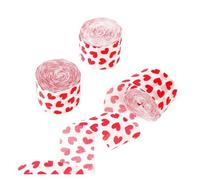 Rouleaux de Papier Crépon Rouleau de ruban en papier crépon rouge 25 m for la Saint-Valentin, guirlande à motif cœur, pendentif, décoration for anniversaire mariage(2PCS)