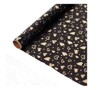 Rouleaux de papier d'emballage 17 "X 120", rouleau de papier d'emballage polyvalent, emballage de cadeau d'anniversaire, remise de diplômes, fiançailles Pour Mariage(Black A)