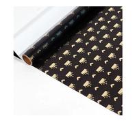 Rouleaux de papier d'emballage 17 "X 120", rouleau polyvalent, emballage cadeau d'anniversaire, remise diplômes, fiançailles Pour Les Mariages(Black C)