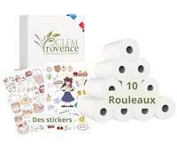 Rouleaux de Papier pour Appareil Photo Numérique à Impression Instantanée Recharge 10 Rouleaux de 57mm x 25mm + Stickers