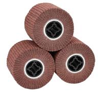 Rouleaux de ponçage marron 3 pcs 12 x 12 x 10 cm fibre synthétique avec mécanisme de verrouillage pour lissage bois métal peinture vernis carrosserie plâtre