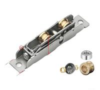 Rouleaux de porte coulissante réglables en acier inoxydable, 8,4 x 1,6 x 1,65 cm, cuivre massif, double roue plate, roulement lisse pour portes en PVC, matériel résistant à la rouille, installation à