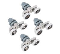 Rouleaux de porte de douche, 4 pièces de roues de porte de douche double coulissant rouleau piste porte salle de bain roue en verre Guides Home Salle de bains bricolage Pièces de rechange(23mm)