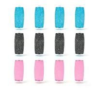 Rouleaux de Remplacement Râpe Électrique Pied Recharges Rouleaux Anti Callosités Lot de 12 avec 3 Niveaux de Rugosité, Cristaux de Diamant, Compatible avec Plusieurs Râpes Électriques pour Pieds