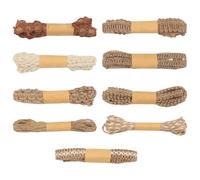 Rouleaux de ruban de jute - garniture en dentelle de corde vintage, ensemble de 9 pièces de faisceau artisanal, pour la décoration de fête de festival de vacances, accent de guirlande de couronne de