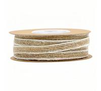 Rouleaux de ruban en toile de jute naturelle de 9,1 m de long et 6 mm de large pour loisirs créatifs, couture, accessoires (naturel)