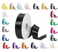 Rouleaux de ruban satiné double face 25/50 m dans une gamme de largeurs et de couleurs (noir, 50 mm x 10 mètres)