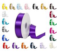 Rouleaux de ruban satiné double face - 25 m - Plusieurs largeurs et couleurs - Violet - 16 mm x 25 m