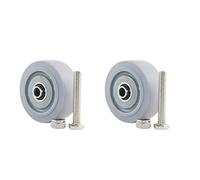 rouleaux filetés Kit de 2 Roulettes de Transport pour Meubles M12 tige filetée rotative Gris roues de rechange Caoutchouc Roues Muet En Forme pour Ceubles Armoire Cuisine (75mm,à axe ?unique x2)