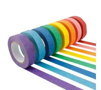 Rouleaux Iridescent Ruban Adhésif Décoratif,8PCS Ruban De Masquage Ruban Adhésif Pour Peintre Pour Le Bricolage,Masquage Papier Coloré Pour Scrapbooking Journal Artisanat De Bricolage Enseignant